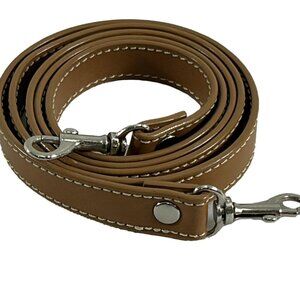 Faux Leather Tan Purse Bag Strap Replacement  Silver Tone Hardware 52" Long